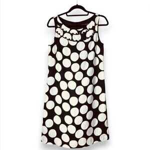 Jessica Howard Sleeveless Sheath Dress Womens 10 Black Polka Dot‎ Retro Chic